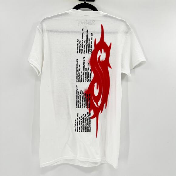 Slipknot Unisex White Graphic Print Short Sleeve Band Tour 2021 Tee‎ T Shirt S - Picture 2 of 3